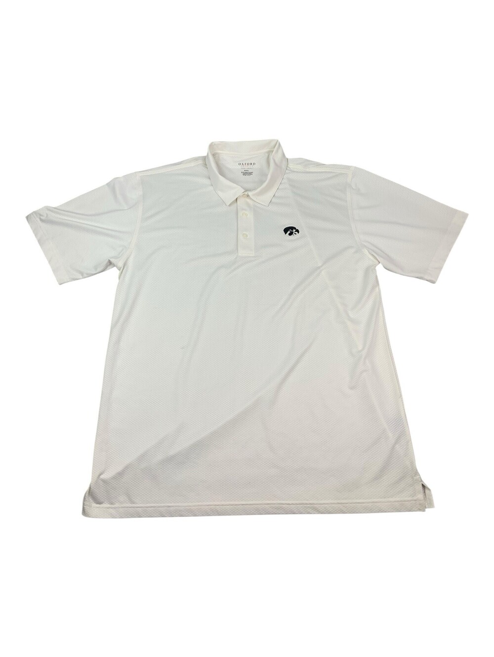 Iowa Hawkeyes Mens Polo Shirt, White, Short Sleeves, Moisture Wicking, Size 3XL